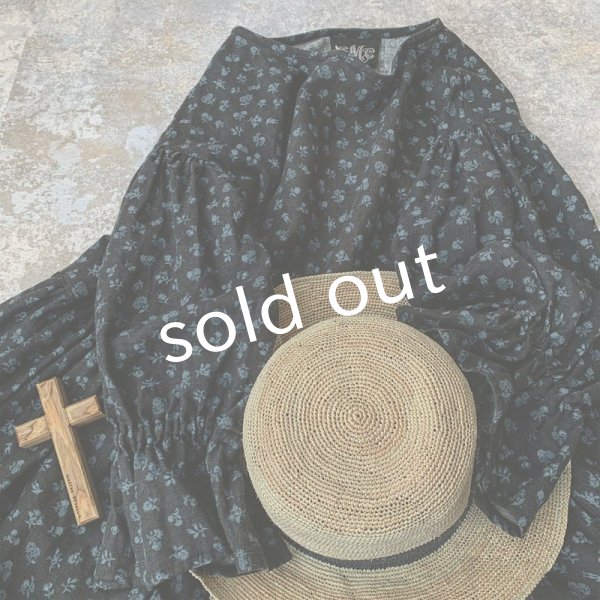 画像4: mifumi／まる襟リリィのワンピース・プチブーケ黒 (4)