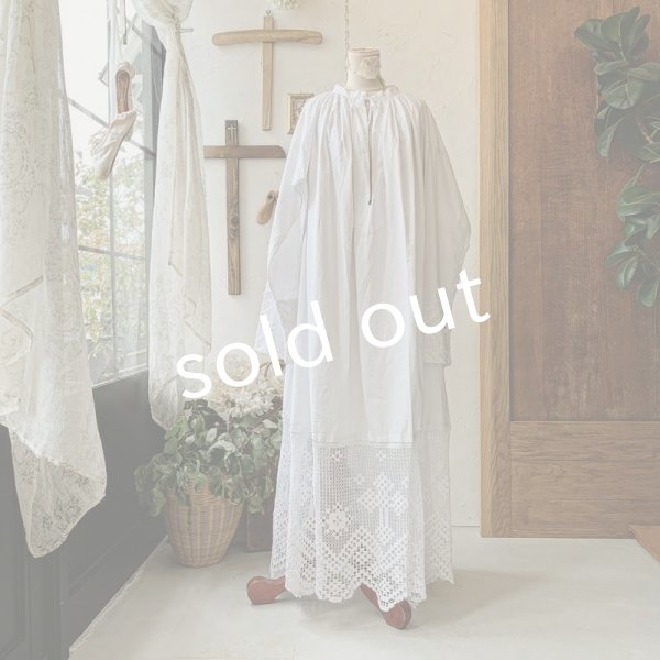 画像17: antiques/1900'年代初期アンティーク品・十字架レースの司祭服 (17)