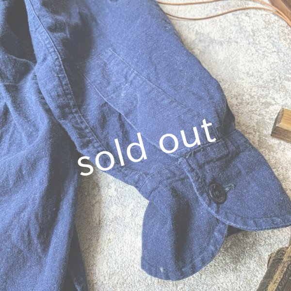 画像7: antiques/フランスヴィンテージ・インディゴグランパシャツ (7)