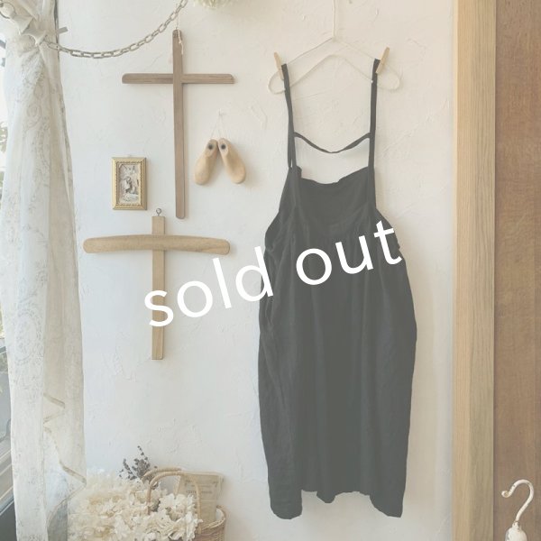 画像4: mifumi／demiとラダーのエプロンドレス・黒 (4)