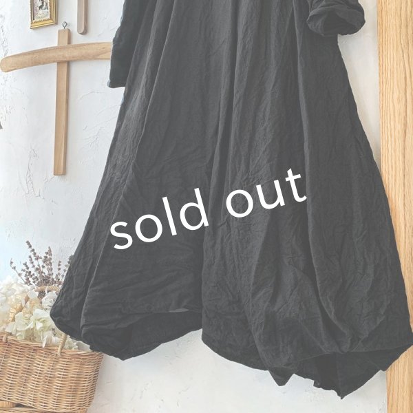 画像7: HALLELUJAH/Robe de Berger 1800s 襟付き羊飼いローブ1800年代・black (7)