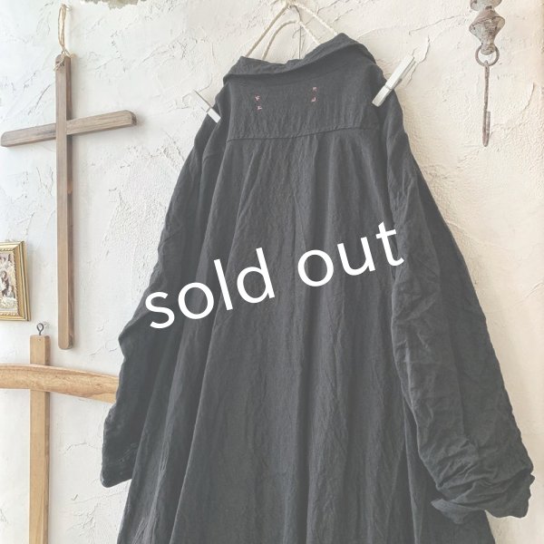 画像6: HALLELUJAH/Robe de Berger 1800s 襟付き羊飼いローブ1800年代・black (6)