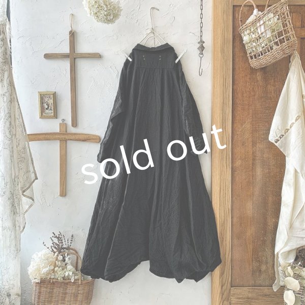 画像8: HALLELUJAH/Robe de Berger 1800s 襟付き羊飼いローブ1800年代・black (8)