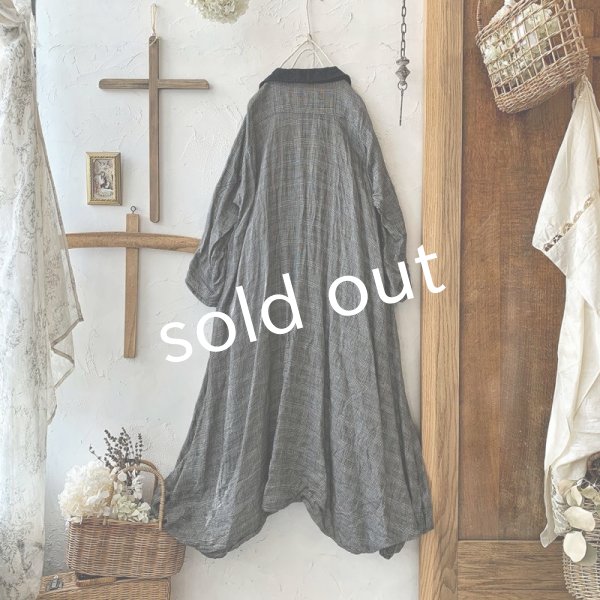 画像10: 当店限定 HALLELUJAH／Robe de Berger 1800s 襟付き羊飼いローブ・glen check (10)
