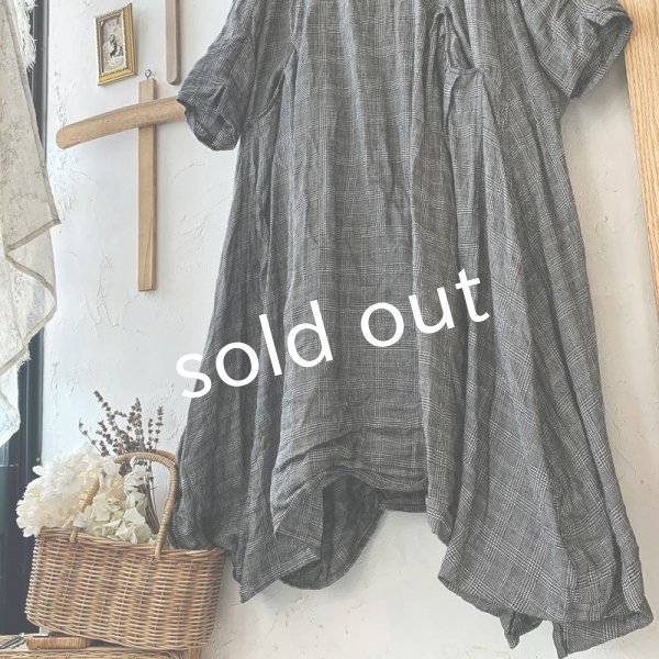 画像6: 当店限定 HALLELUJAH／Robe de Berger 1800s 襟付き羊飼いローブ・glen check (6)