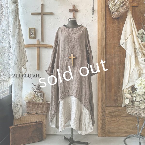 画像4: HALLELUJAH/1930's Robe・brown×flax (4)