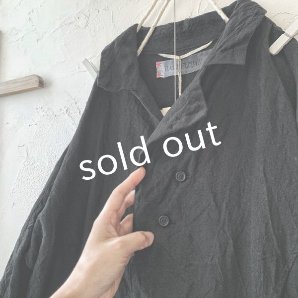 画像9: HALLELUJAH/Robe de Berger 1800s 襟付き羊飼いローブ1800年代・black (9)