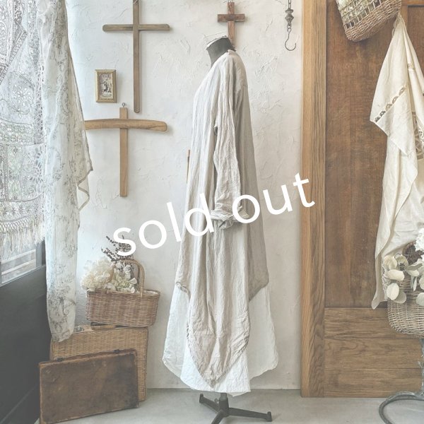 画像4: HALLELUJAH/1930's ローブ・フラックス×オフホワイト (4)