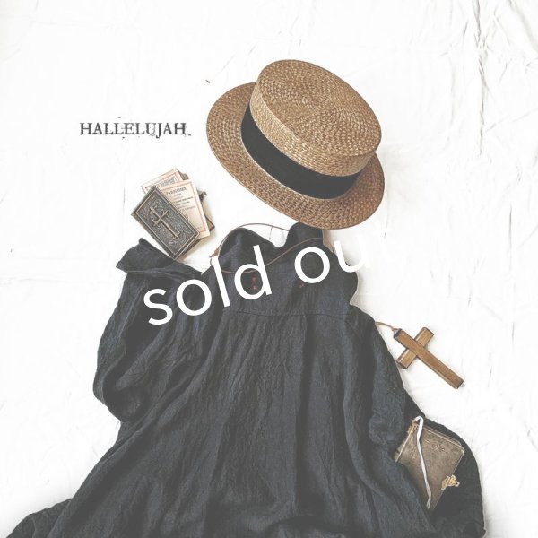 画像2: HALLELUJAH/Robe de Berger 1800s 襟付き羊飼いローブ1800年代・black (2)