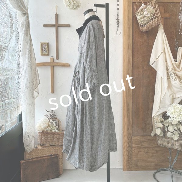画像14: 当店限定 HALLELUJAH／Robe de Berger 1800s 襟付き羊飼いローブ・glen check (14)