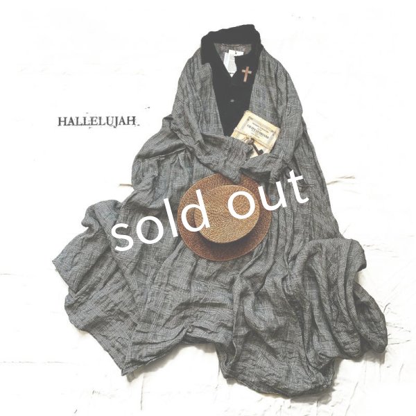 画像2: 当店限定 HALLELUJAH／Robe de Berger 1800s 襟付き羊飼いローブ・glen check (2)