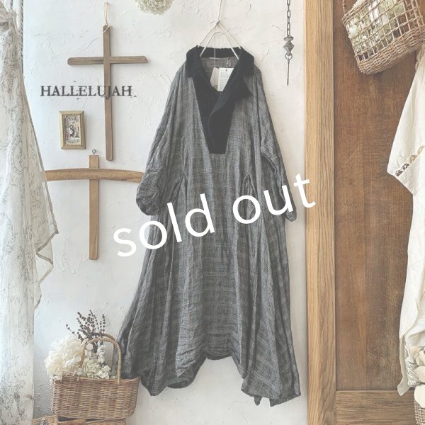 画像3: 当店限定 HALLELUJAH／Robe de Berger 1800s 襟付き羊飼いローブ・glen check (3)