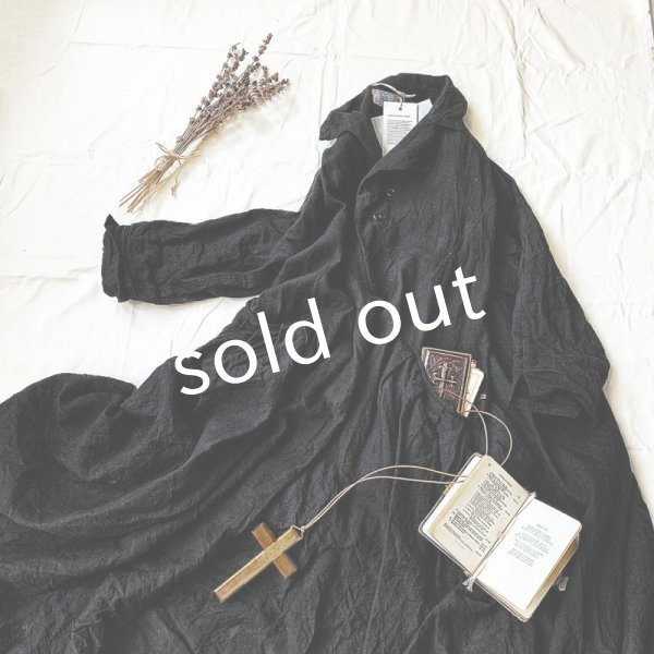 画像3: HALLELUJAH/Robe de Berger 1800s 襟付き羊飼いローブ1800年代・black (3)