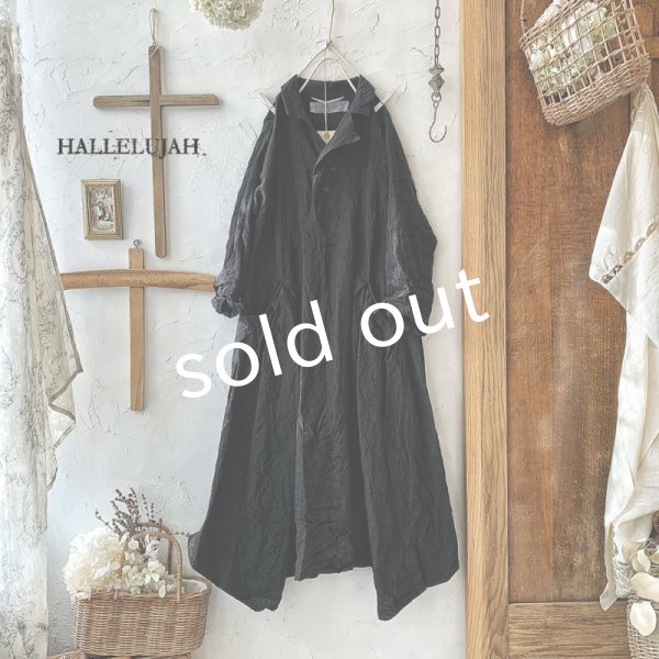 画像5: HALLELUJAH/Robe de Berger 1800s 襟付き羊飼いローブ1800年代・black (5)