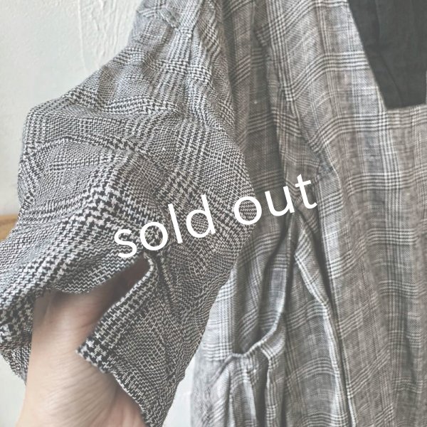 画像7: 当店限定 HALLELUJAH／Robe de Berger 1800s 襟付き羊飼いローブ・glen check (7)