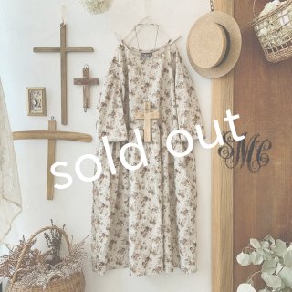 mifumi／hibinoワンピース・ブラウンブーケ - MARCHE' DE SOEUR