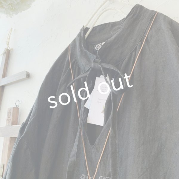 画像4: mifumi／アトリエ刺繍ハンナドレス・黒 (4)