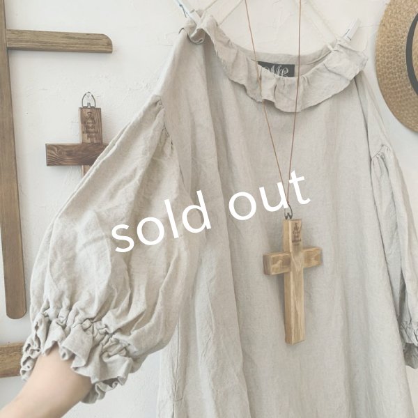 画像3: mifumi/ぷちピエロのワンピース・生成り (3)