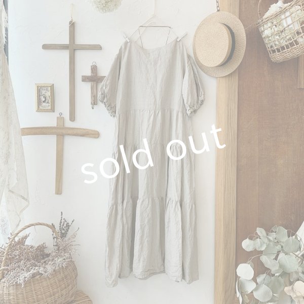 画像6: mifumi／三段ティアードのマリワンピース・生成り (6)