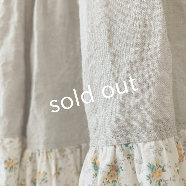 画像3: mifumi/ティアードパッチのスカート・黄小花 (3)