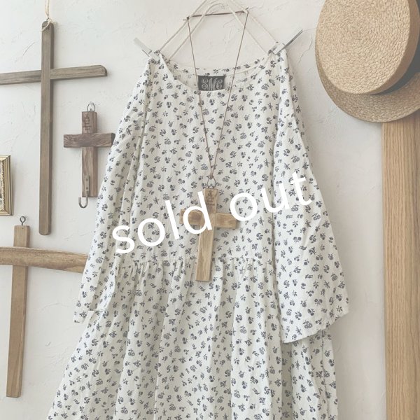 画像2: mifumi／hibinoワンピース・プチブーケ白 (2)