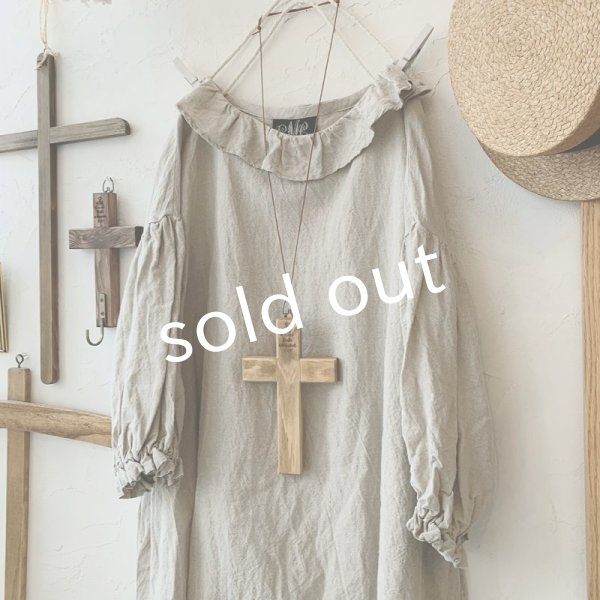 画像2: mifumi/ぷちピエロのワンピース・生成り (2)