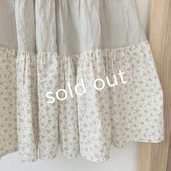 画像4: mifumi/ティアードパッチのスカート・黄小花 (4)