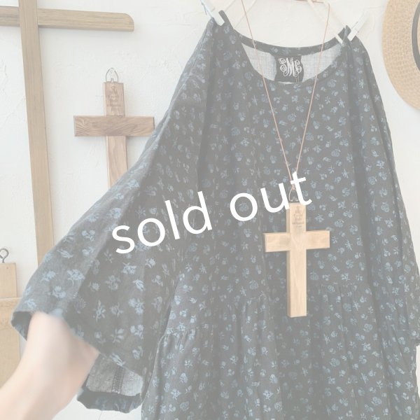 画像2: mifumi／hibinoワンピース・プチブーケ黒 (2)