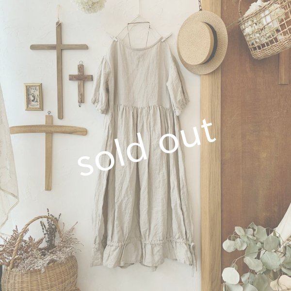 画像6: mifumi/裾りぼんのワンピース・生成り (6)