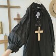 画像2: mifumi／アトリエ刺繍ハンナドレス・黒 (2)