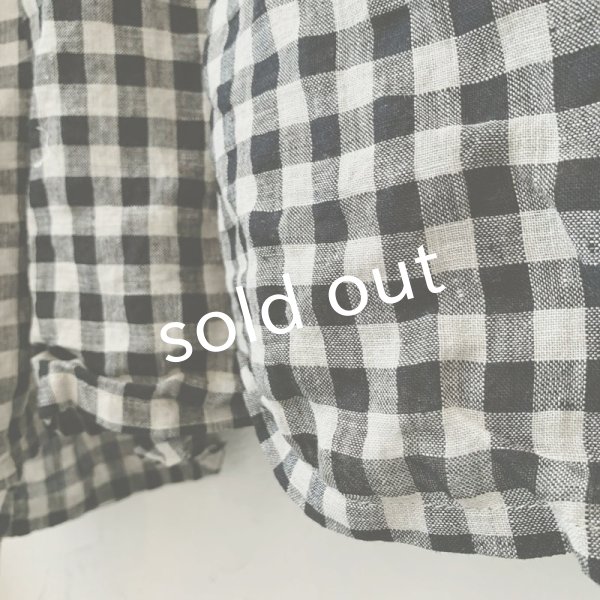 画像5: mifumi/ドロップショルダーボリュームpuffワンピース・黒×生成ギンガム (5)