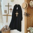 画像1: mifumi／アトリエ刺繍ハンナドレス・黒 (1)