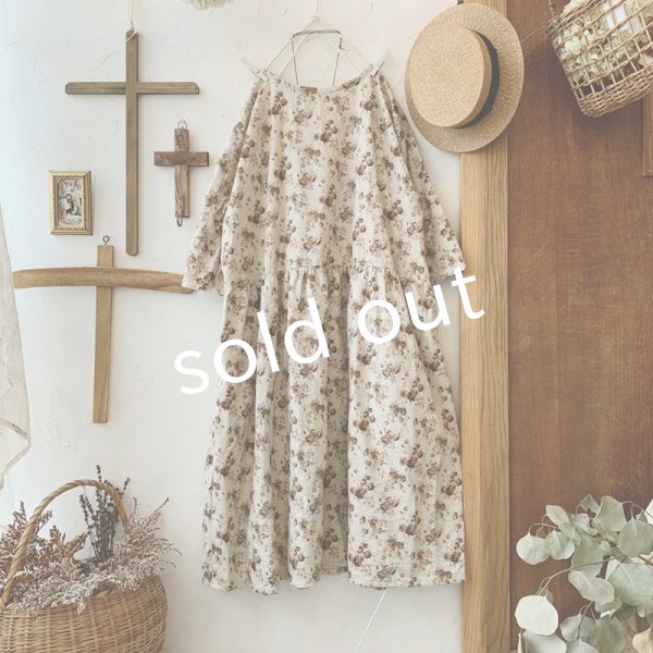 画像6: mifumi/hibinoワンピース・ブラウンブーケ (6)