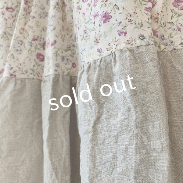 画像3: mifumi／ティアードパッチのスカート・紫小花 (3)