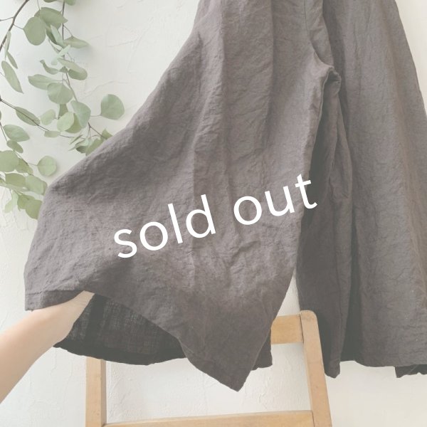 画像3: mifumi/ギャザーとりぼんのサスパンツ・こげ茶 (3)