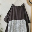 画像2: mifumi／わたぐもオーガンジー はなれ衿のサラワンピース・スミクロ (2)