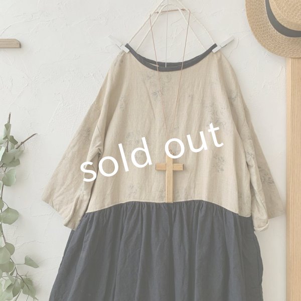 画像5: mifumi／hibinoワンピース・シャビー黒花×黒スカート (5)