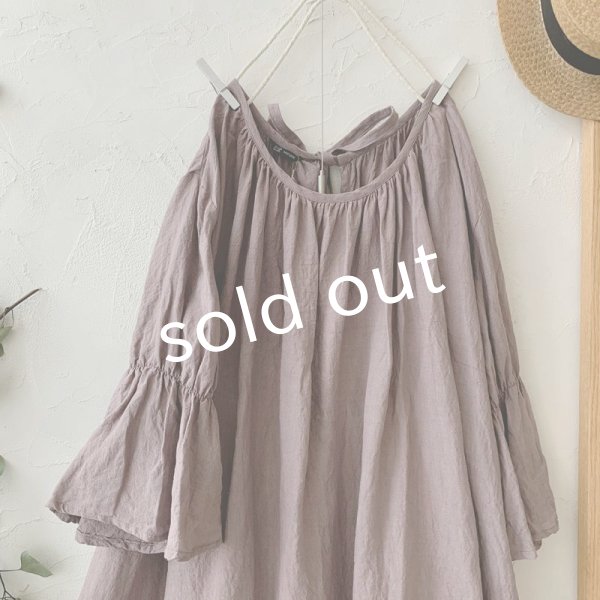 画像3: mifumi/アトリエ刺繍 森のオーバーワンピース・ライラック (3)