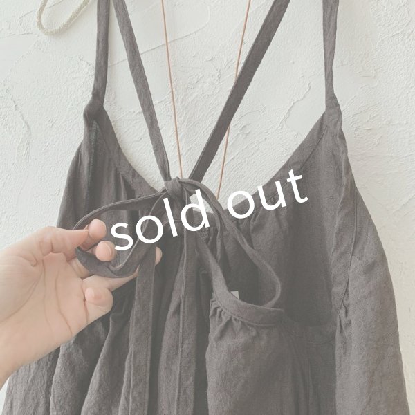 画像5: mifumi/ギャザーとりぼんのサスパンツ・こげ茶 (5)