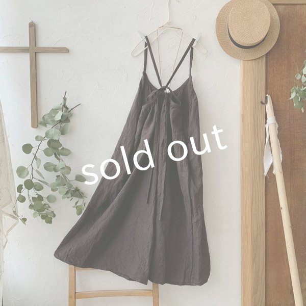 画像4: mifumi/ギャザーとりぼんのサスパンツ・こげ茶 (4)