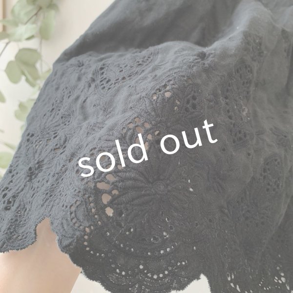 画像3: mifumi／ティアードぺちスカート・黒ベルレース (3)