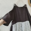 画像3: mifumi／わたぐもオーガンジー はなれ衿のサラワンピース・スミクロ (3)