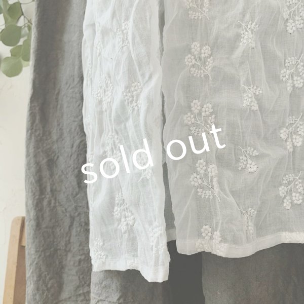 画像5: mifumi/わたぐもオーガンジー はなれ衿のサラワンピース・濃灰 (5)