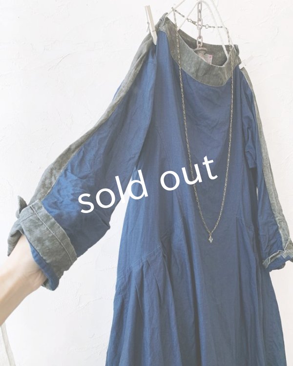 画像8: HALLELUJAH/1980's 羊飼いのローブ バイカラー・インディゴ (8)