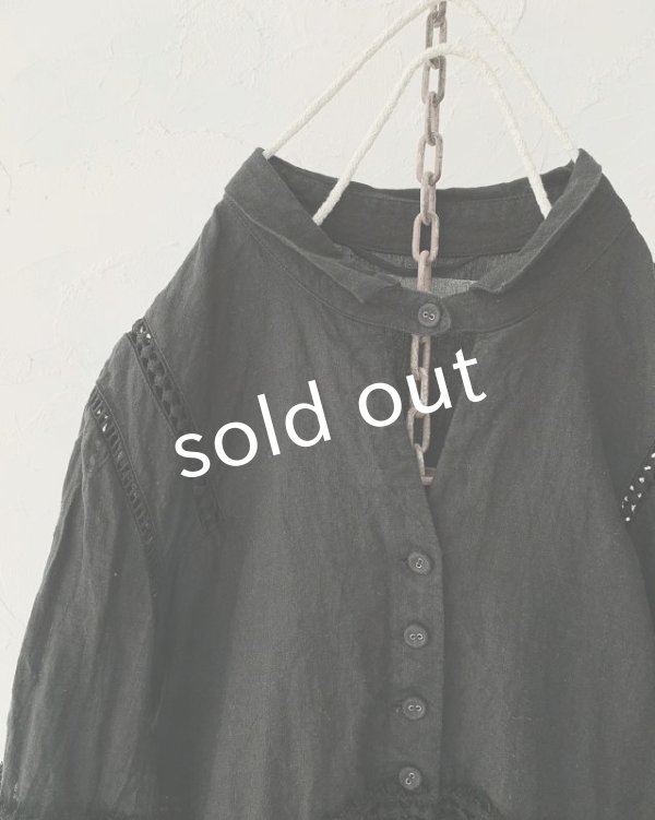 画像5: HALLELUJAH/1940's レースローブ・ブラック (5)