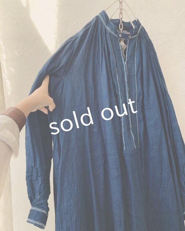 画像4: HALLELUJAH／1800's 羊飼いのローブ ハンドステッチ・インディゴ (4)