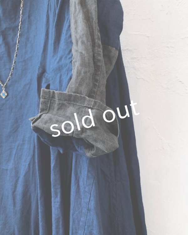 画像3: HALLELUJAH/1980's 羊飼いのローブ バイカラー・インディゴ (3)