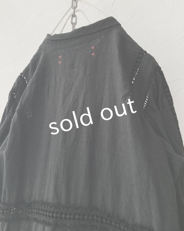 画像9: HALLELUJAH/1940's レースローブ・ブラック (9)