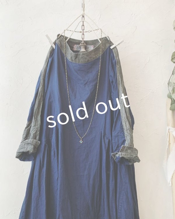 画像2: HALLELUJAH/1980's 羊飼いのローブ バイカラー・インディゴ (2)