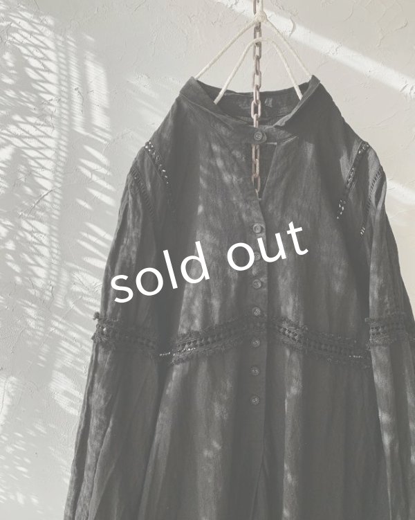 画像2: HALLELUJAH/1940's レースローブ・ブラック (2)
